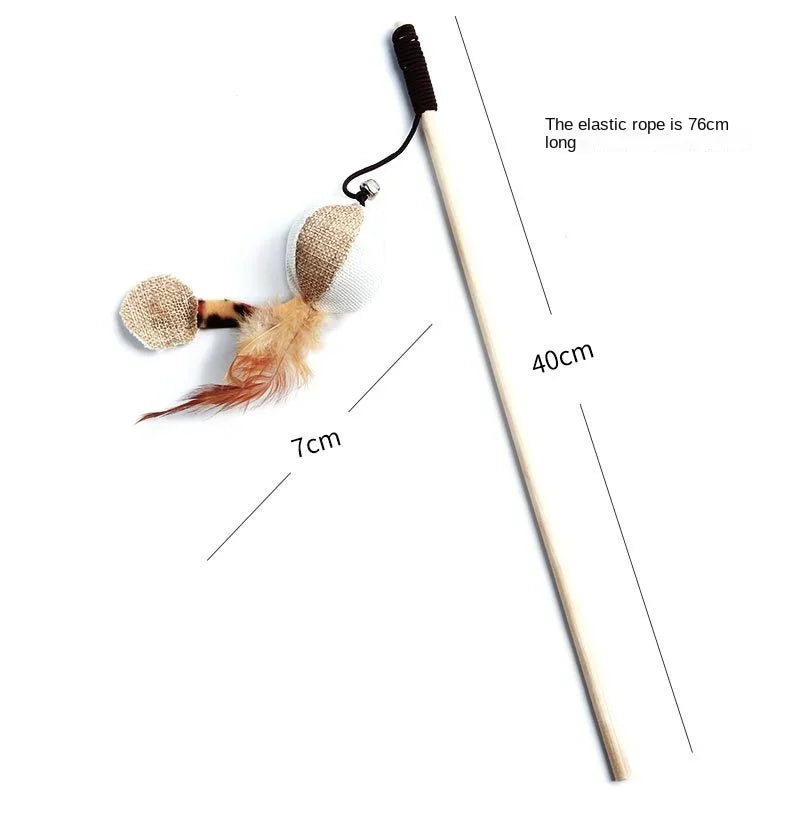 Interactive Feather Cat Wand Toy